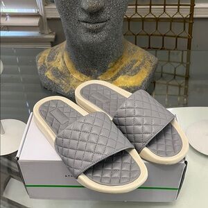Athletic Gray Quilted Women's Slippers